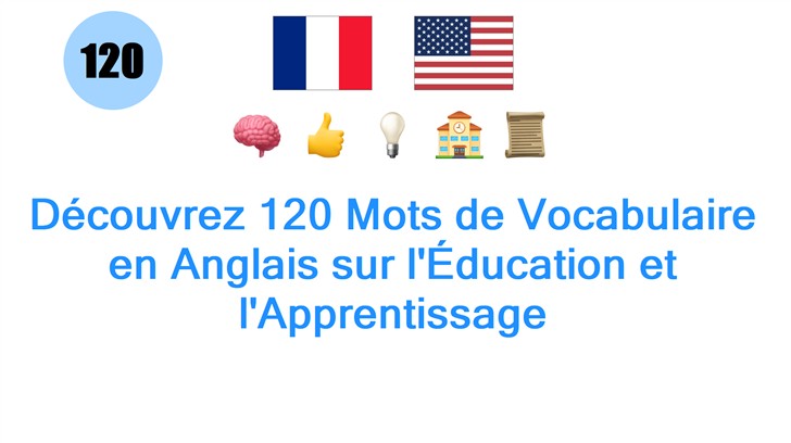 Découvrez 120 Mots de Vocabulaire en Anglais sur lÉducation et lApprentissage